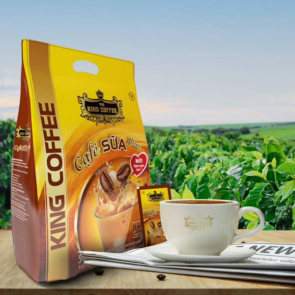KING COFFEE Café SỮA Plus - Túi 1kg (50 sachets x 20g) -PC