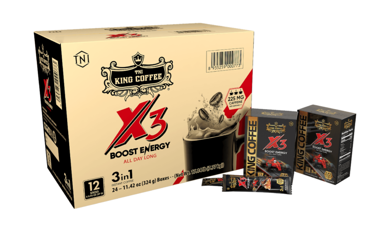 KING COFFEE Hoà tan 3IN1 X3 – Hộp 324 g (12 sticks x 27 g) - Box + stick + carton