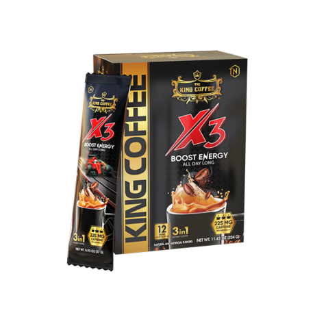 KING COFFEE Hoà tan 3IN1 X3 – Hộp 324 g (12 sticks x 27 g)_VE