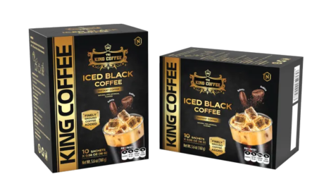 KING COFFEE Iced Black instant coffee - Box 160g (10 sachets x 16g) EE