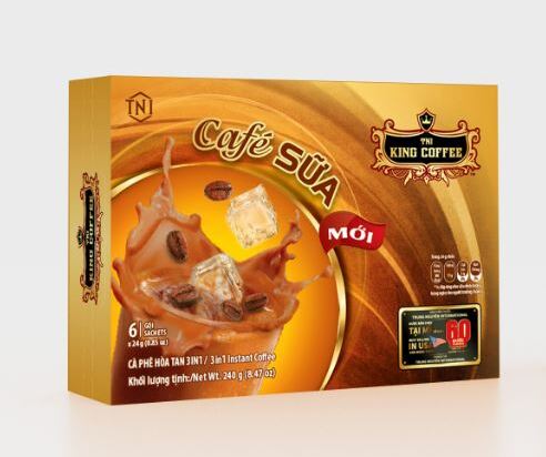 King coffee 3in1 Café Sữa instant - Hộp 6 sachets x 24gr (EV)