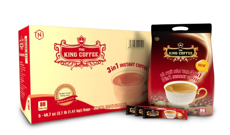 King coffee 3in1 instant - Bag 88 sticks x16gr- bag+sticks+carton