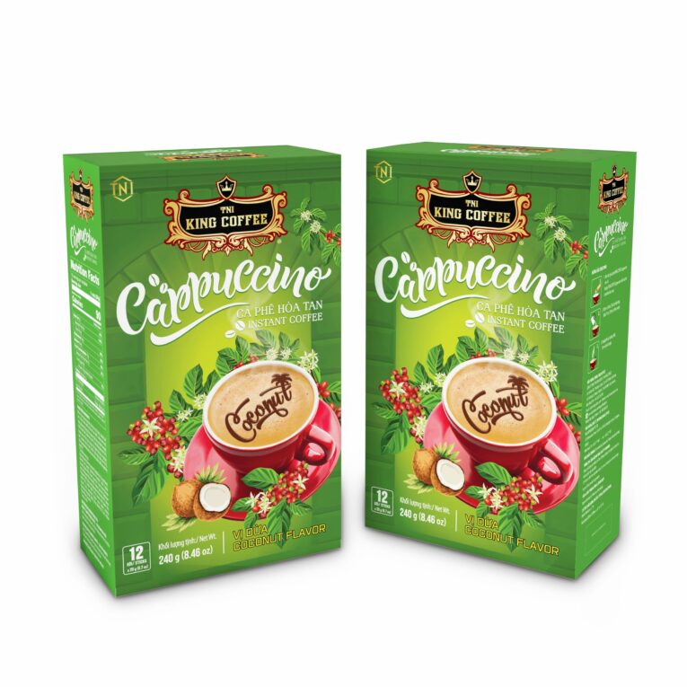 King coffee Cappuccino Coconut - Box 12 sticks x 20gr - box