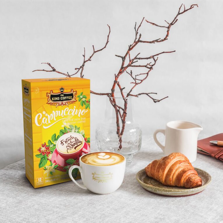 King coffee Cappuccino French Vanilla - Box 12 sticks x 20gr - phoicanh