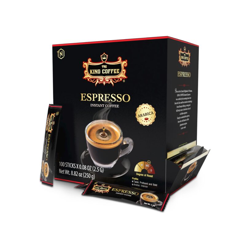 King coffee Espresso instant - Box 100 sticks x2.5gr, 12 BoxesCTN - box + sticks