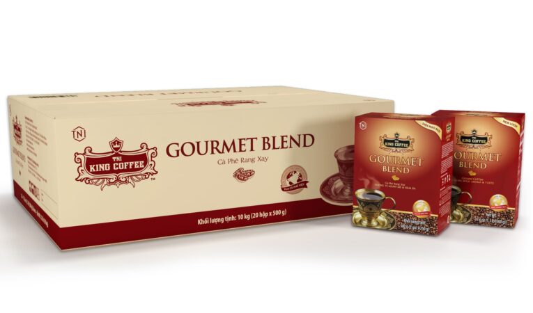 King coffee Gourmet Blend - Box 500gr -CARTON + BOX