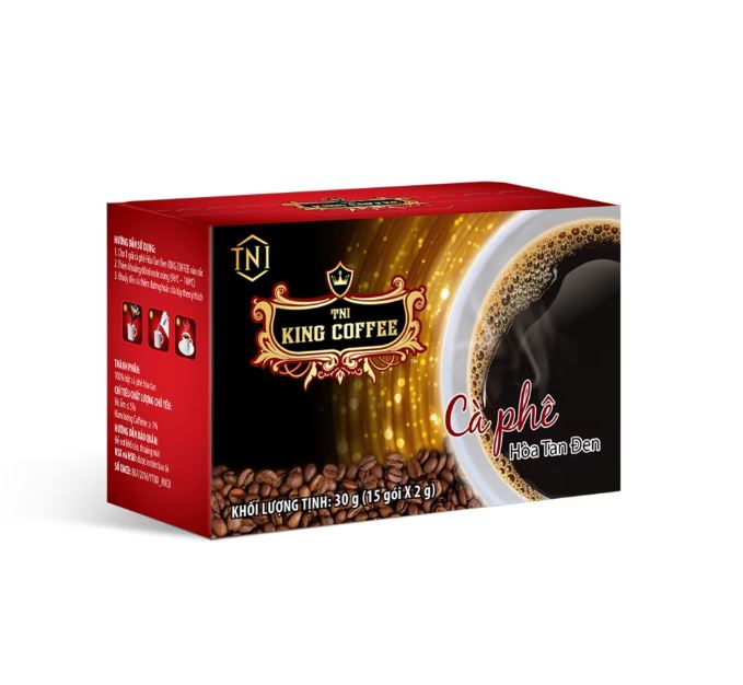 King coffee Pure black instant- Hộp 15 sachets x 2gr (VV)
