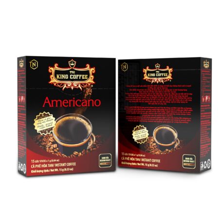 King coffee instant Americano - Box 15 sticks x 1gr - front back