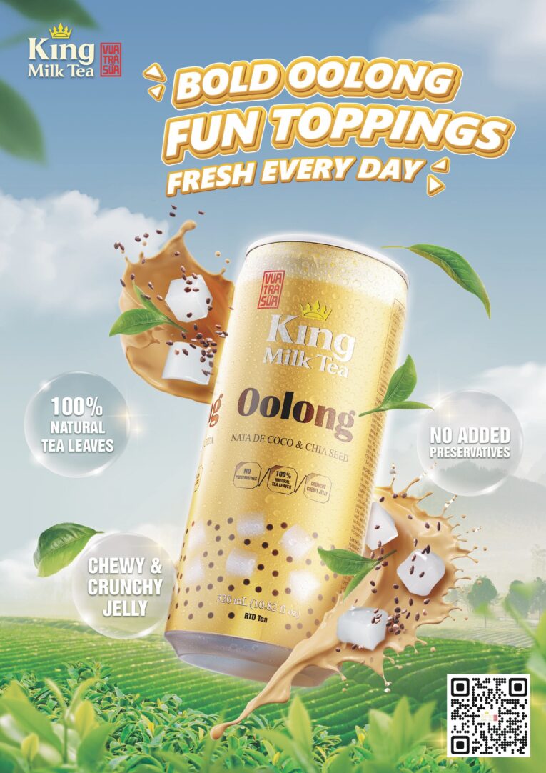 Trà Sữa Uống Liền King Milk Tea Oolong Thạch Dừa & Hạt Chia