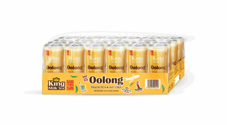 Trà Sữa Uống Liền King Milk Tea Oolong Thạch Dừa & Hạt Chia khay
