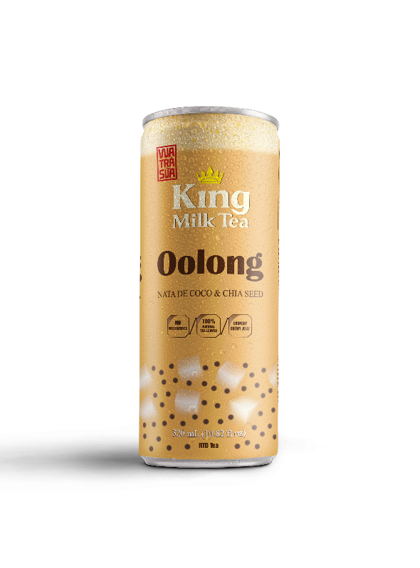 Trà Sữa Uống Liền King Milk Tea Oolong Thạch Dừa & Hạt Chia